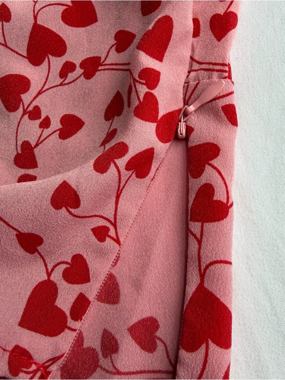 Pink Heart-Print Ruffle Crop Top - Picture 4 of 4